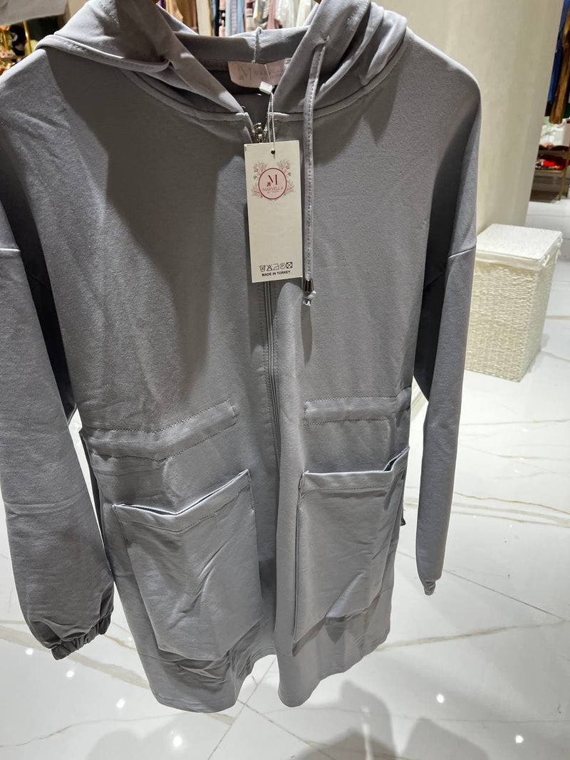 cotton track suit with Zipper and inner belt
