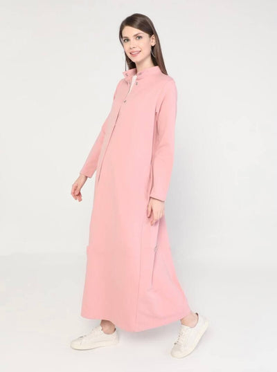 plain cotton Pink  abaya