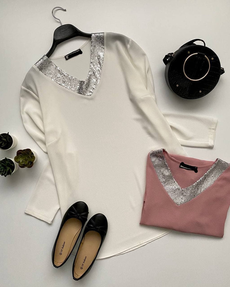 Plus size sequin  blouse