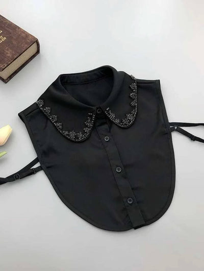 Rhinestone decor fake collar