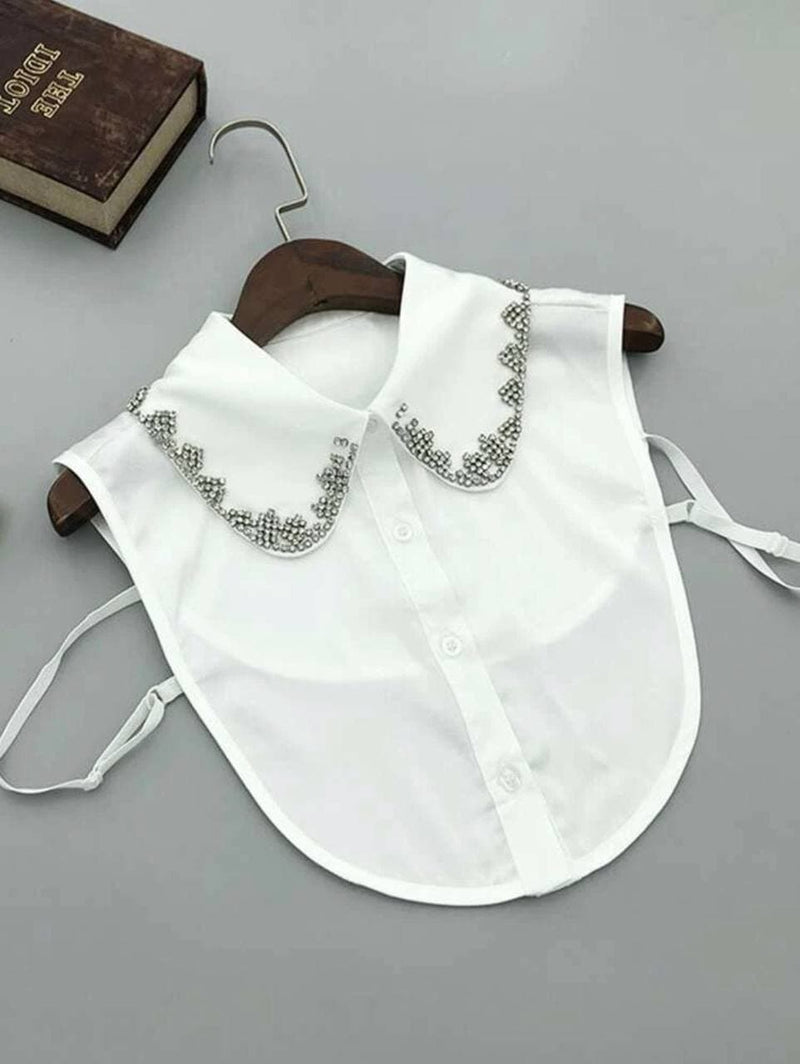 Rhinestone decor fake collar