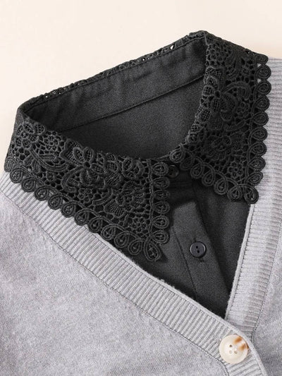 Hollow out detail dickey collar