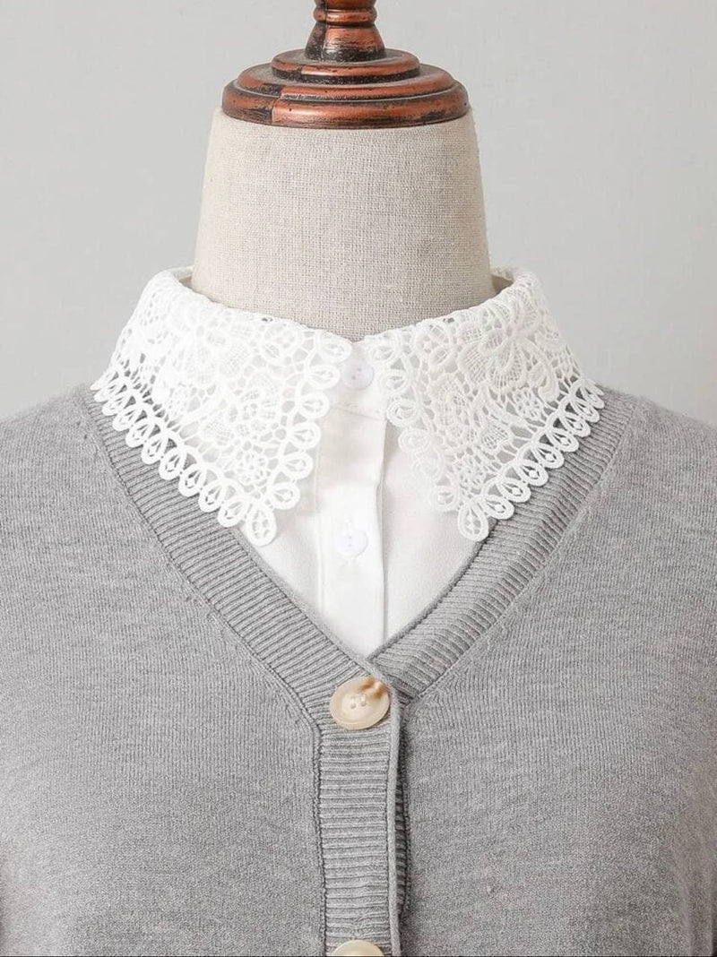 Hollow out detail dickey collar