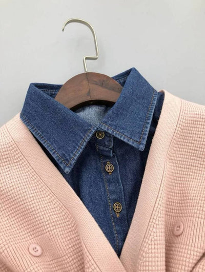 Button detail dickey jeans  collar