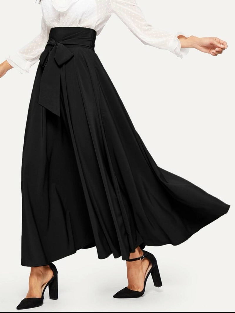Marvella high waist knot swing skirt