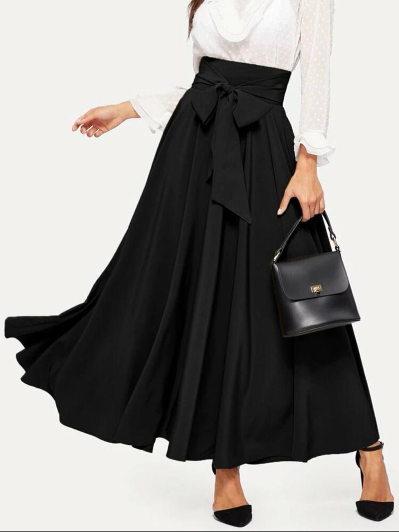 Marvella high waist knot swing skirt