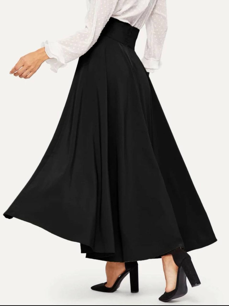 Marvella high waist knot swing skirt