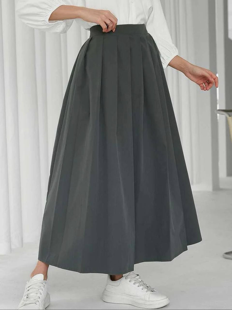 High waist pleated skirt