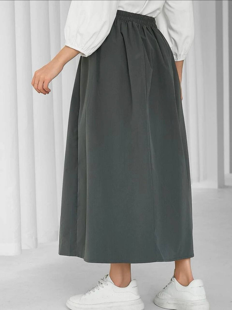 High waist pleated skirt