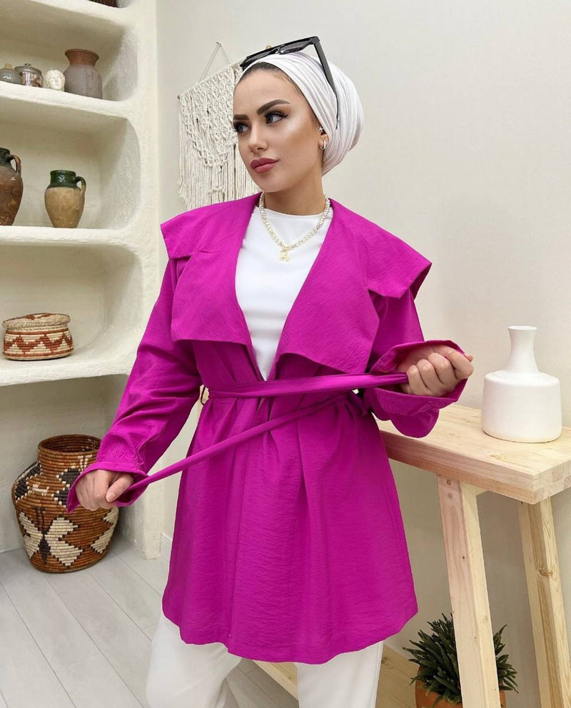 Medi belted cape
