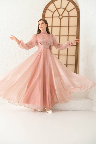 flower on belt occasion dress
