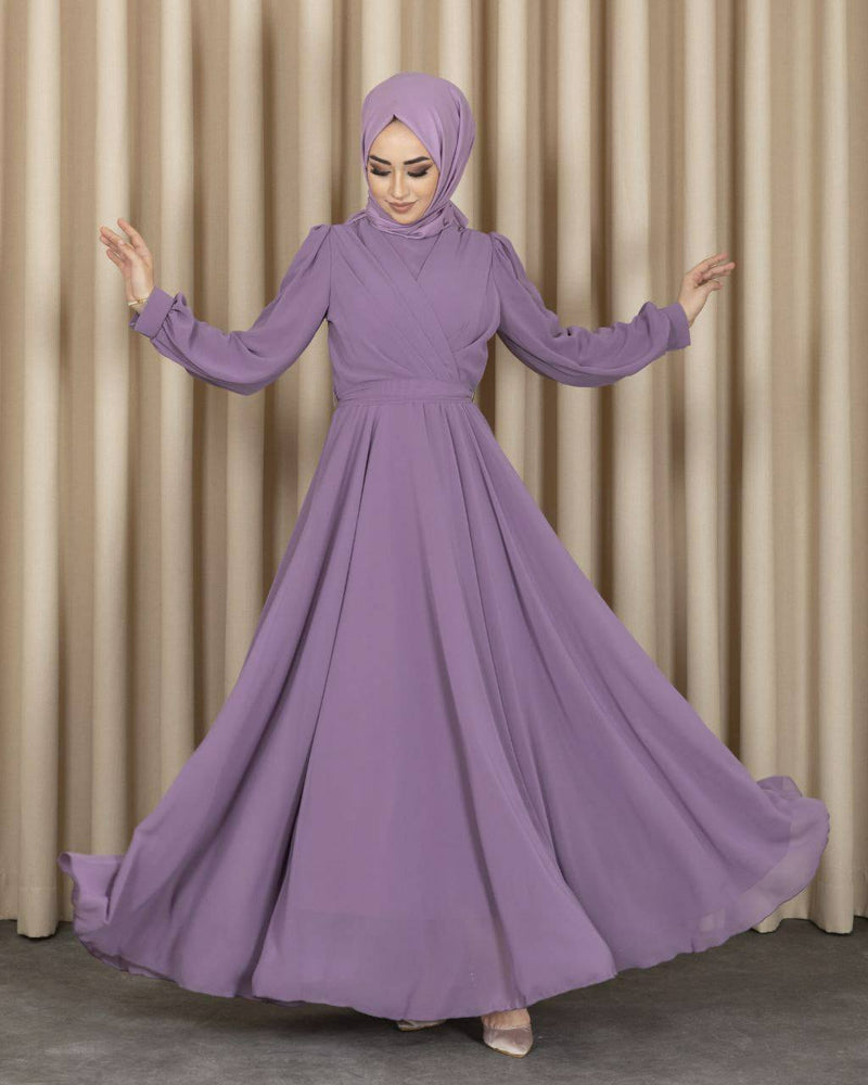 folds occasion Mousseline dress