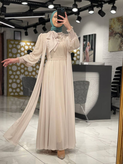 one side buttoned chiffon dress