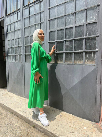 plain casual belted cotton dress