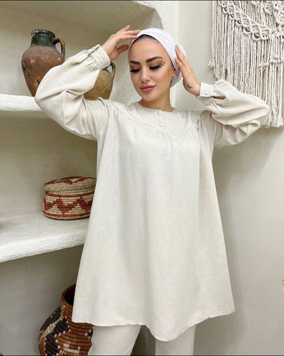 buttoned collar Lenin summery takim
