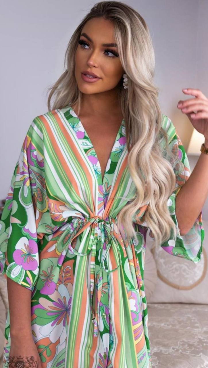 colorful floral summery kimono