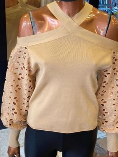 Blouse without Shoulders with Sleeves
